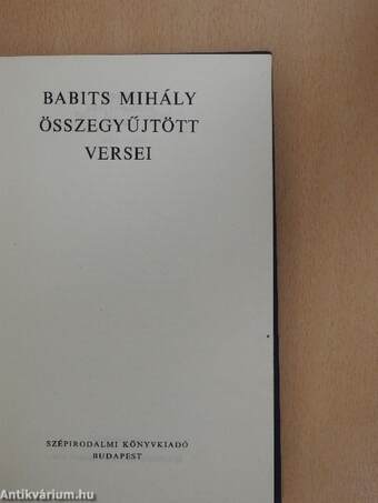 Babits Mihály összegyűjtött versei