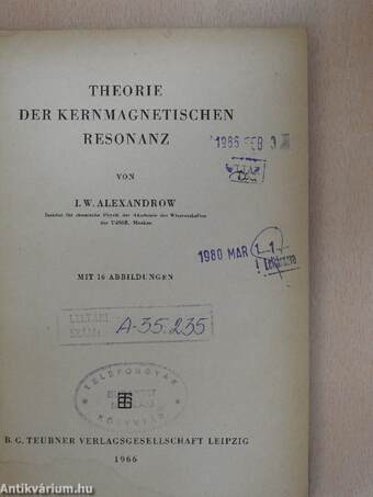 Theorie der kernmagnetischen Resonanz