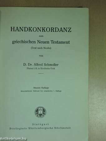 Handkonkordanz zum griechischen neuen Testament/Concordantiae novi testamenti Graeci