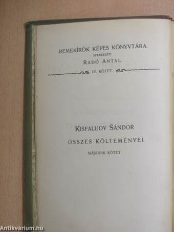 Kisfaludy Sándor összes költeményei II. (töredék)