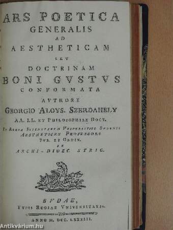 Poesis dramatica ad aestheticam seu Doctrinam boni gustus conformata/Ars poetica generalis ad aestheticam seu Doctrinam boni gustus conformata