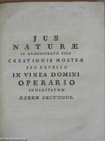 Jus naturae pro novello in vinea Domini operario I-II.