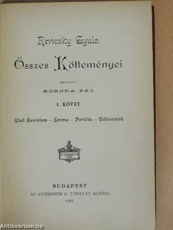 Reviczky Gyula összes költeményei I-II.