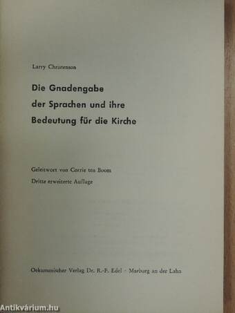 Die Gnadengabe der Sprachen und ihre Bedeutung für die Kirche