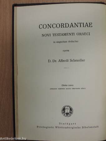 Handkonkordanz zum griechischen neuen Testament/Concordantiae novi testamenti Graeci