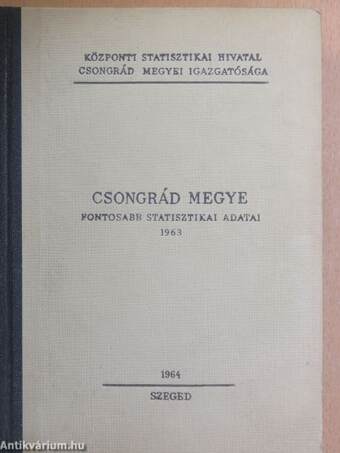 Csongrád megye fontosabb statisztikai adatai 1963