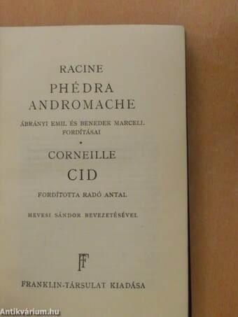 Phédra/Andromache/Cid