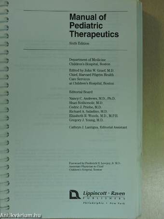 Manual of Pediatric Therapeutics