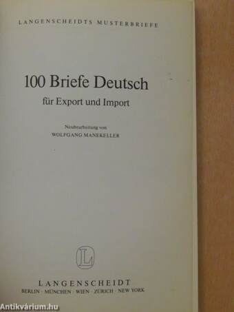 100 Briefe Deutsch für Export und Import