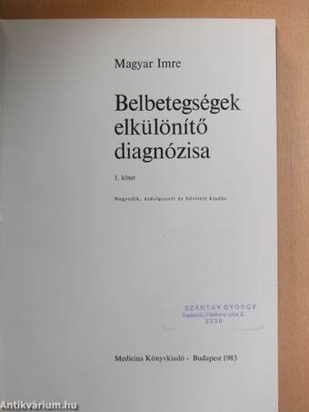 Belbetegségek elkülönítő diagnózisa 1-3.