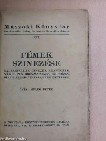 Fémek szinezése