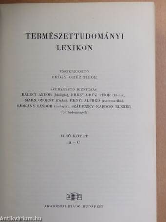 Természettudományi lexikon 1-7.