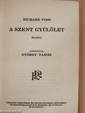 A szent gyülölet