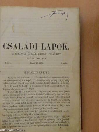 Családi lapok 1856. (nem teljes évfolyam)