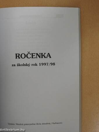 Építőipari Szakközépiskola évkönyv 1997/98