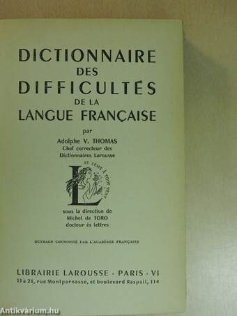 Dictionnaire des difficultés de la langue francaise