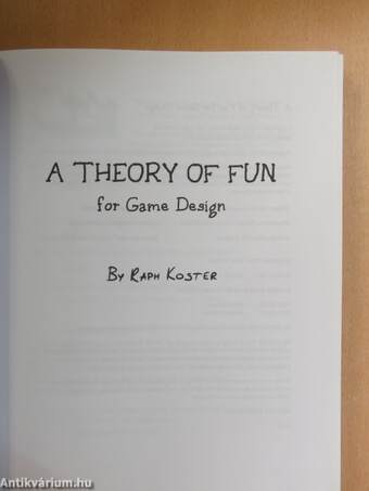 A Theory of Fun for Game Design