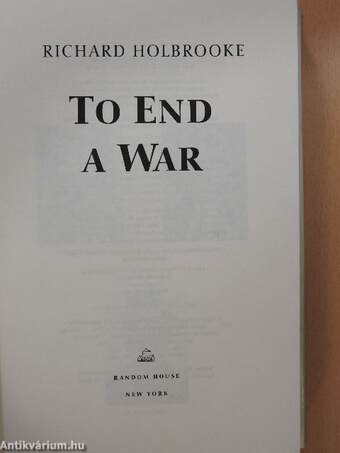 To end a war (dedikált példány)