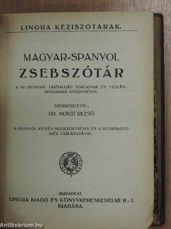 Magyar-spanyol és spanyol-magyar zsebszótár