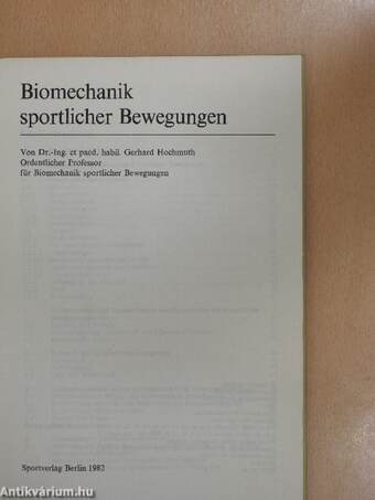 Biomechanik sportlicher Bewegungen