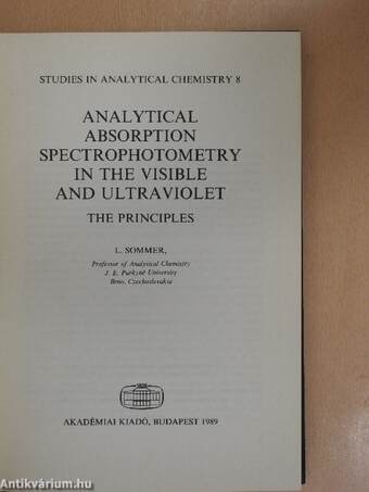 Analytical Absorption Spectrophotometry in the Visible and Ultraviolet