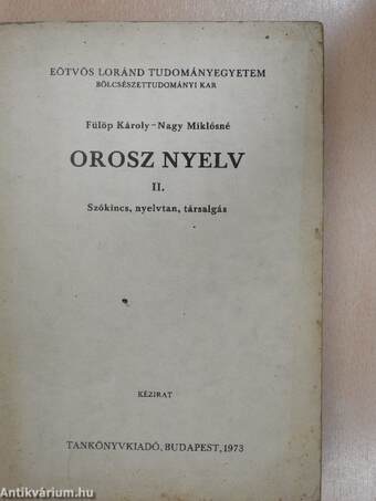 Orosz nyelv II.