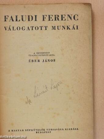 Faludi Ferenc válogatott munkái