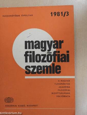 Magyar Filozófiai Szemle 1981/3.