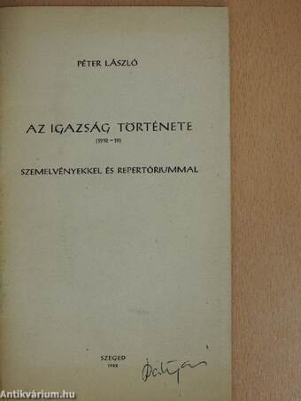 Az igazság története (1918-19)