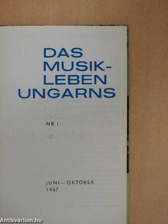 Das Musikleben Ungarns 1967. Juni-Oktober