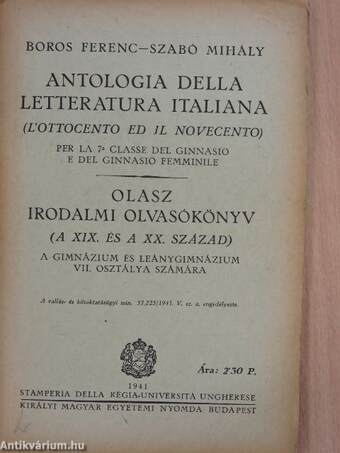 Olasz irodalmi olvasókönyv 