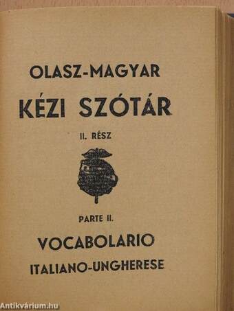 Magyar-olasz és olasz-magyar kéziszótár I-II.