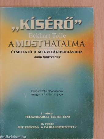 "Kísérő" Eckhart Tolle A MOST HATALMA (Útmutató a megvilágosodáshoz) című könyvéhez 