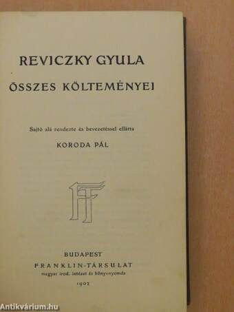 Reviczky Gyula összes költeményei