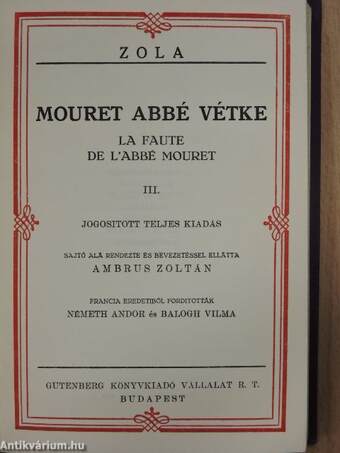 Mouret abbé vétke I-IV.