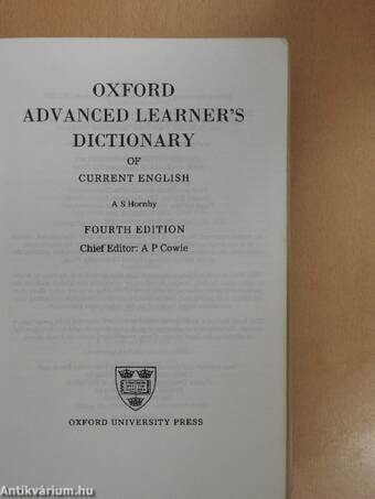 Oxford Advanced Learner's Dictionary of Current English