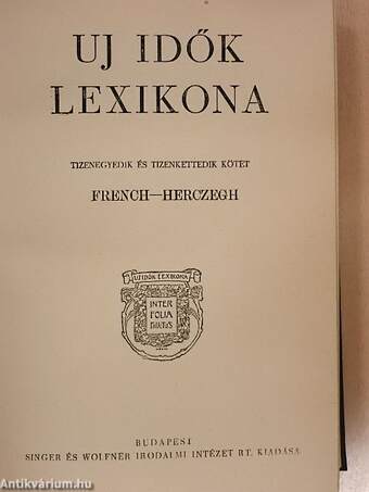 Uj idők lexikona 11-12. (töredék)