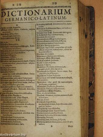 Dictionarium bilingue: Latino-Germanicum, & Germanico-Latinum I-II.