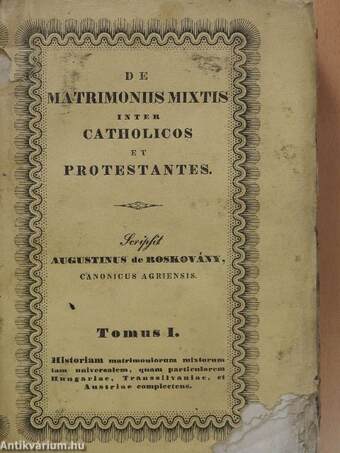 De matrimoniis mixtis inter catholicos et protestantes I. (töredék) (rossz állapotú)