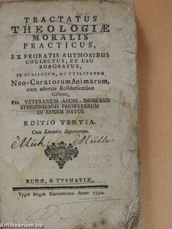 Tractatus theologiae moralis practicus (rossz állapotú)