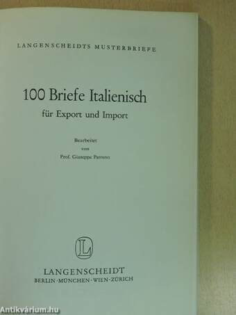 100 Briefe Italienisch für Export und Import