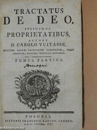 Tractatus de Deo, ipsiusque proprietatibus III. (töredék)