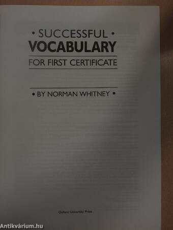 Successful Vocabulary for First Certificate