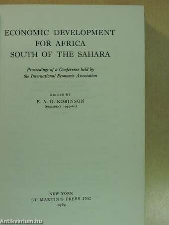 Economic Development for Africa South of the Sahara