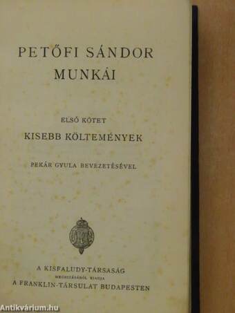 Petőfi Sándor munkái I-IV.