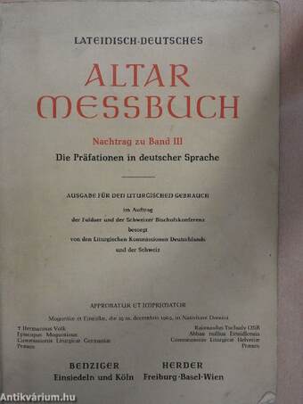 Lateinisch-Deutsches Altar Messbuch