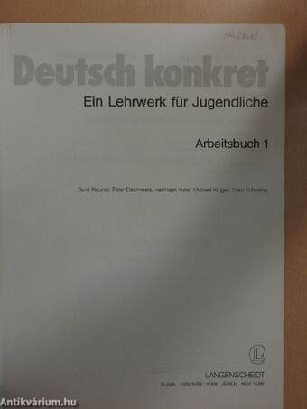 Deutsch konkret - Arbeitsbuch 1.