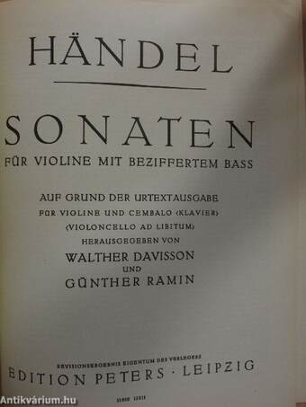 Sonaten für Violine mit Beziffertem Bass II.