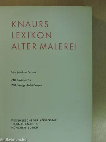 Knaurs Lexikon Alter Malerei