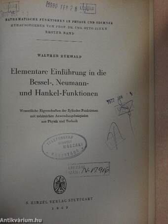 Elementare Einführung in die Bessel-, Neumann- und Hankel-Funktionen